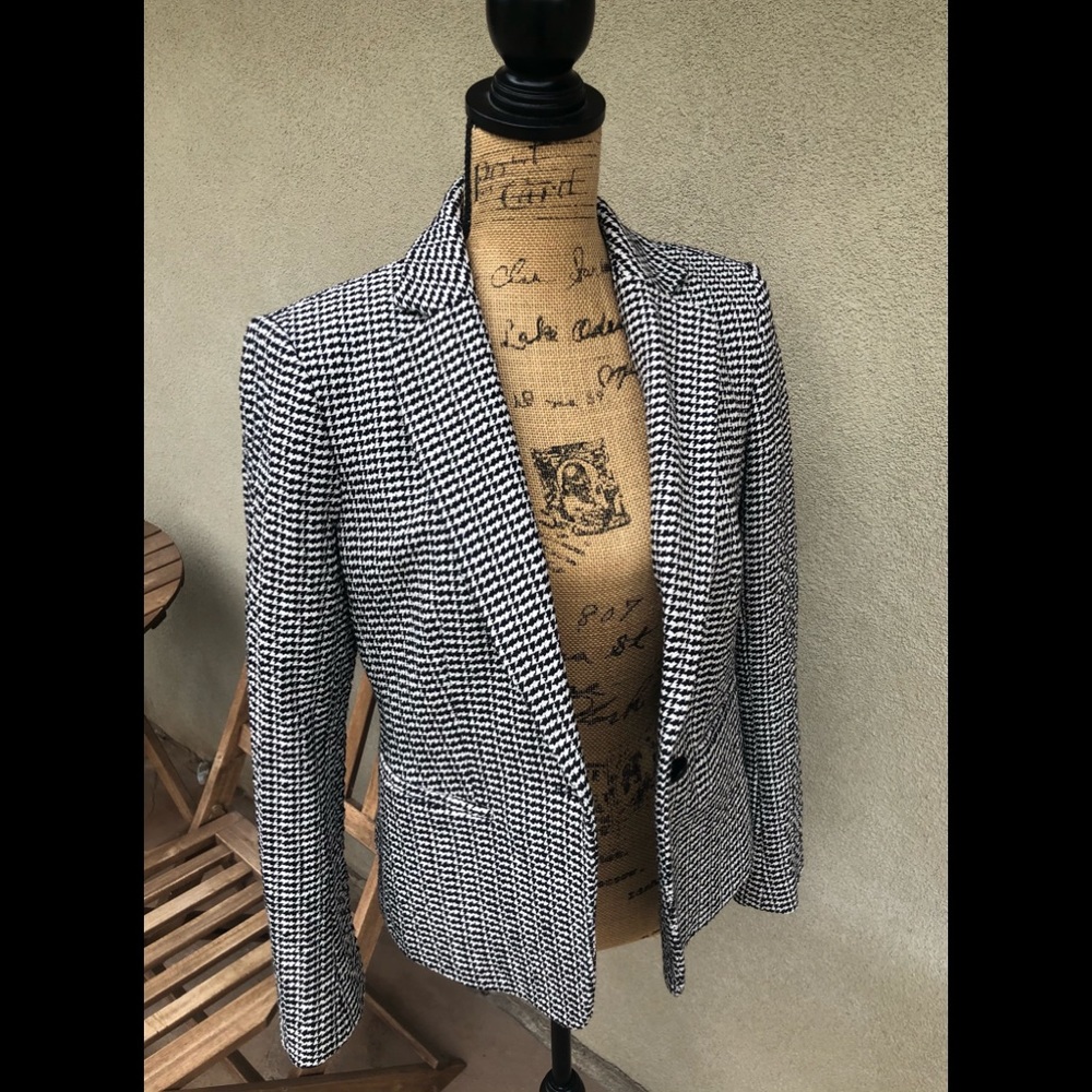 Ann Taylor Houndstooth One Button Blazer - Picture 9 of 9
